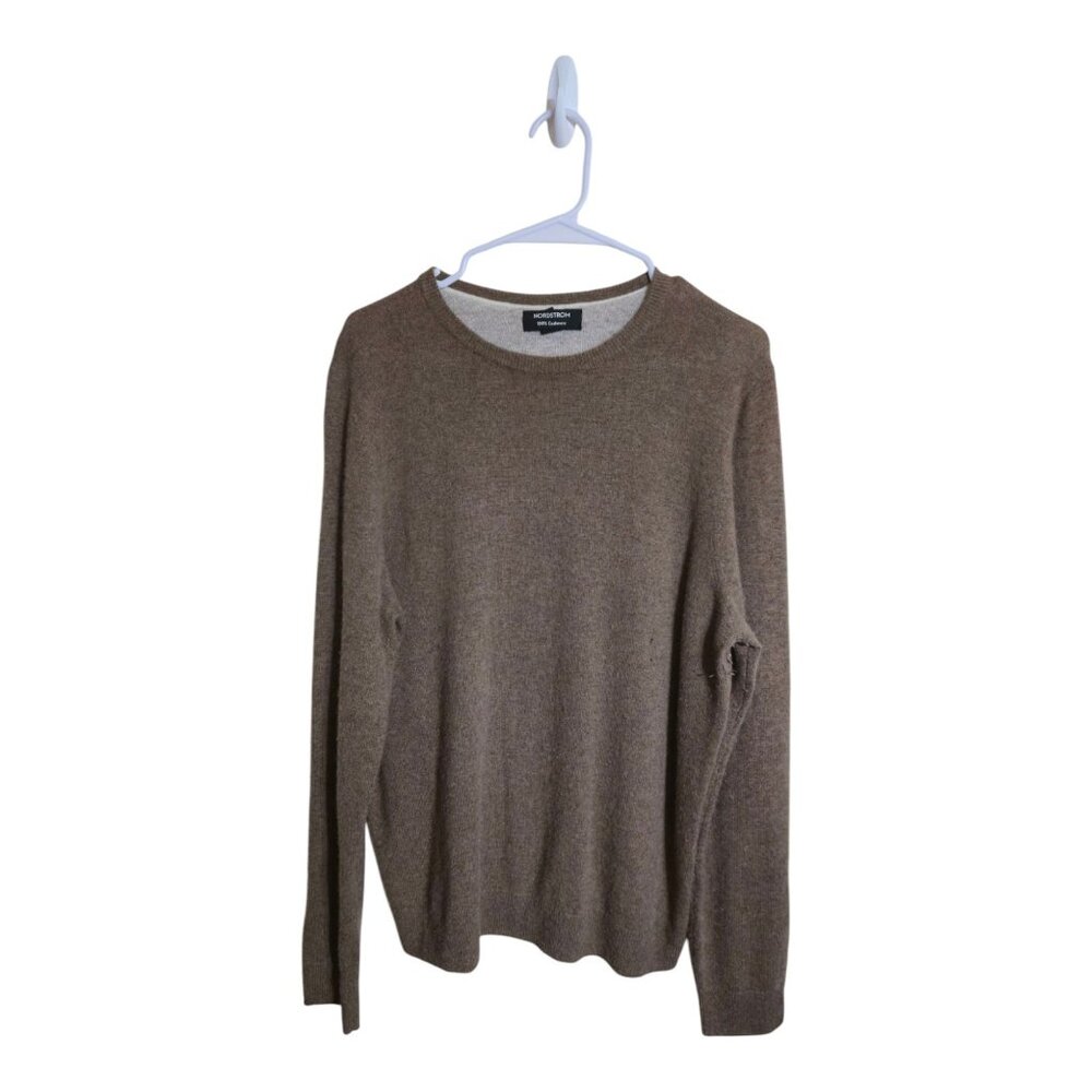 Nordstrom Sweater Men M Brown Cashmere Career Preppy Grandpa Core Minimalist